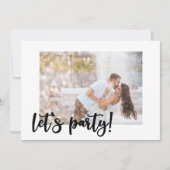 Laten we feesten zwart penseel script 4 foto Verlo Kaart (Voorkant)