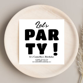 Laten we feesten ! Zwart & Wit gestreept vet schri Kaart
