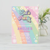 Laten we feestje verjaardag uitnodiging (Staand voorkant)