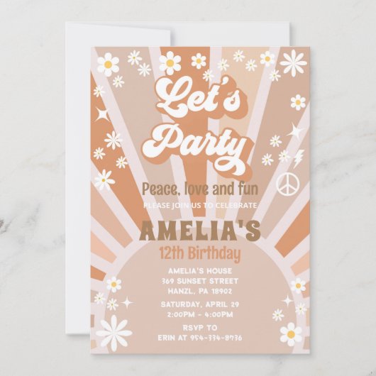 Laten we feestje verjaardag uitnodiging (Voorkant)