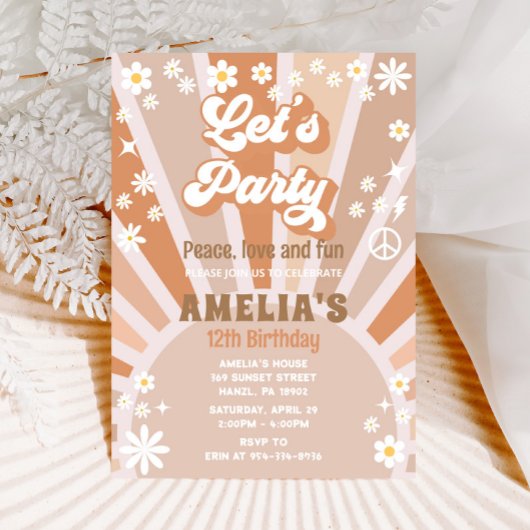 Laten we feestje verjaardag uitnodiging