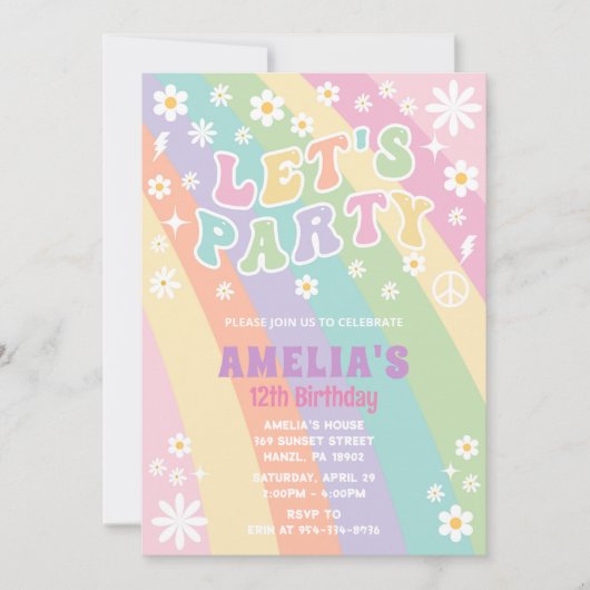 Laten we feestje verjaardag uitnodiging (Voorkant)