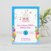 Laten we feestje verjaardagsuitnodiging Kaart (Staand voorkant)