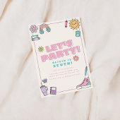 Laten we feestroze Paarse iconen verjaardagsuitnod Kaart