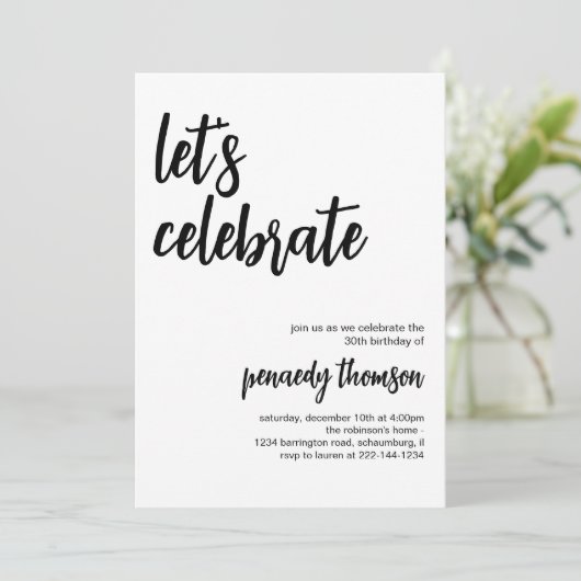 Laten we feestuitnodiging bewerkbare Sjabloon vier Kaart (Staand voorkant)