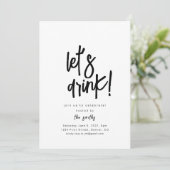 Laten we feestuitnodiging Drinken Kaart (Staand voorkant)