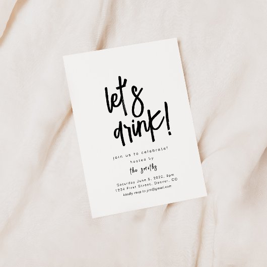 Laten we feestuitnodiging Drinken Kaart