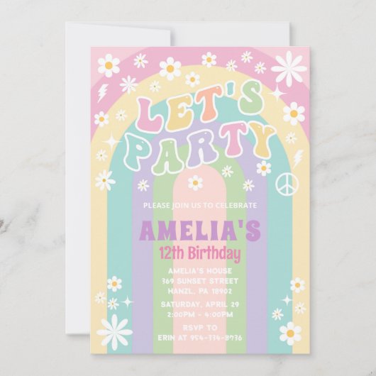 Laten we feestuitnodiging kaart (Voorkant)