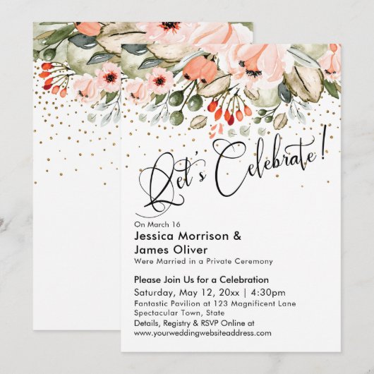 Laten we feestvieren! Blozende bloemengebouwen met Kaart (Voorkant / Achterkant)