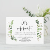 Laten we feestvieren, bruiloft Elopement Dinner Pa Kaart (Staand voorkant)