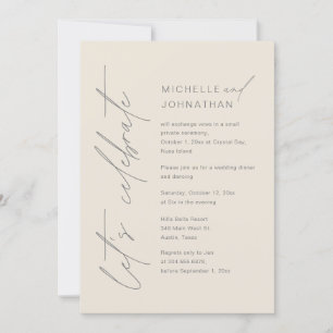 Laten we feestvieren, bruiloft Elopement Dinner Pa Kaart