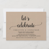 Laten we feestvieren, de Rustic Kraft Elopement Pa Kaart (Voorkant)