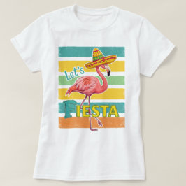 Laten we feestvieren Flamingo Cinco De Mayo T-shirt