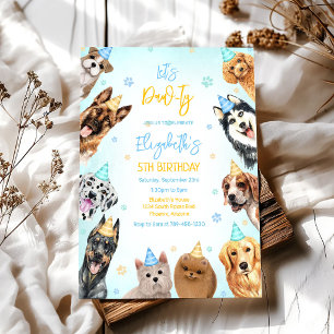 Laten we feestvieren Honden Puppy Feest Verjaardag Kaart