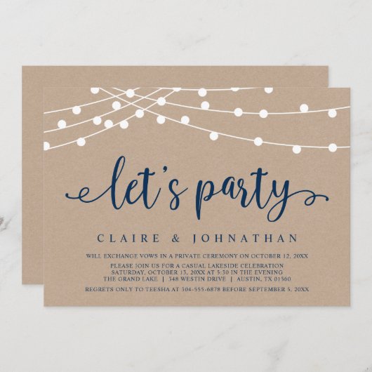 Laten we feestvieren, huwelijksfeest viering kaart (Voorkant / Achterkant)