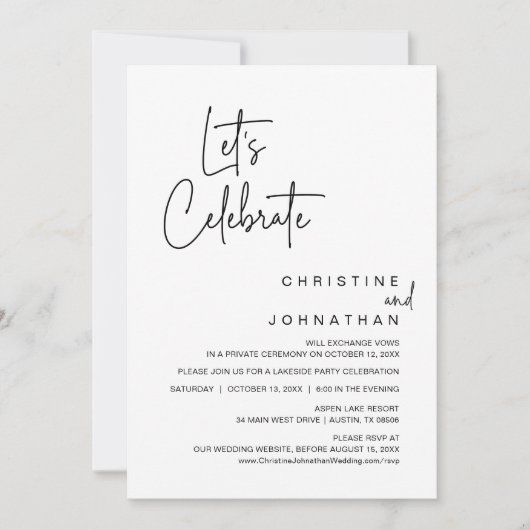 Laten we feestvieren, weddenschappen uitgaansfeest kaart (Voorkant)