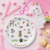 Laten we feestvieren! Wilde dieren kinderen verjaa Papieren Bordje (Feest)