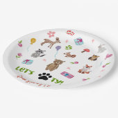 Laten we feestvieren! Wilde dieren kinderen verjaa Papieren Bordje (Gekanteld)