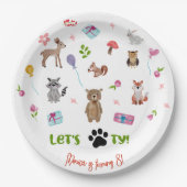 Laten we feestvieren! Wilde dieren kinderen verjaa Papieren Bordje (Voorkant)