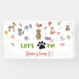 Laten we feestvieren! Wilde dieren kinderen verjaa Spandoek