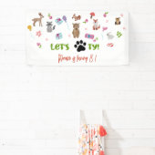 Laten we feestvieren! Wilde dieren kinderen verjaa Spandoek (Insitu)