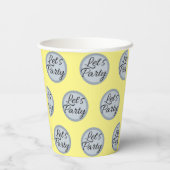 Laten we feestviering polka dot en moderne tekst papieren bekers (Achterkant)