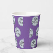 Laten we feestviering polka dot en moderne tekst papieren bekers (Links)