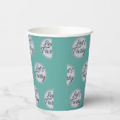 Laten we feestviering polka dot en moderne tekst papieren bekers (Links)