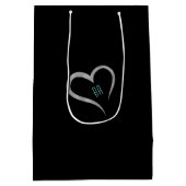 Laten we feestzwarte blauwe neon tropische 40ste v medium cadeauzakje (Achterkant)