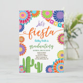 Laten we Fiesta Afstuderen Uitnodiging Mexicaans f (Staand voorkant)