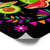 Laten we Fiesta Avocado dansen Cinco de Mayo Mexic Poster (Hoek)