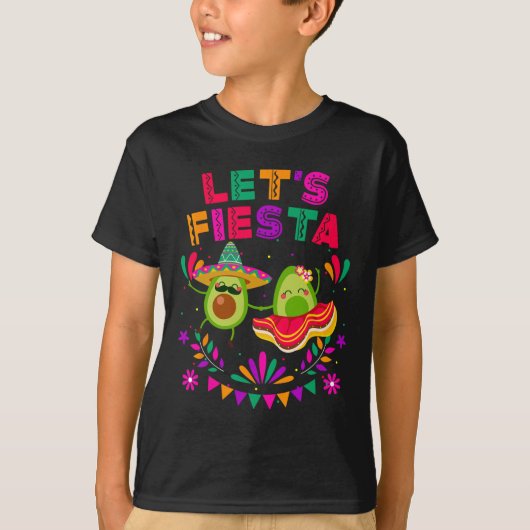 Laten we Fiesta Avocado dansen Cinco de Mayo Mexic T-shirt (Voorkant)