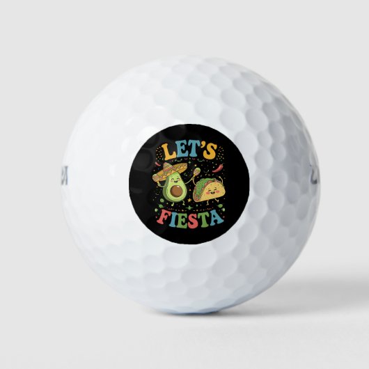 Laten we Fiesta Avocado en Tacos Cinco de Mayo Golfballen (Voorkant)