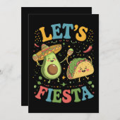 Laten we Fiesta Avocado en Tacos Cinco de Mayo Kaart (Voorkant / Achterkant)