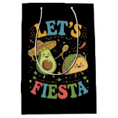 Laten we Fiesta Avocado en Tacos Cinco de Mayo Medium Cadeauzakje (Voorkant)
