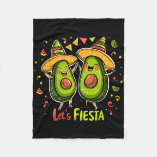 Laten we Fiesta Avocado en Tacos Sombrero Cinco de Fleece Deken