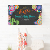 Laten we Fiesta Baby shower banner Mexicaanse Cact (Insitu)