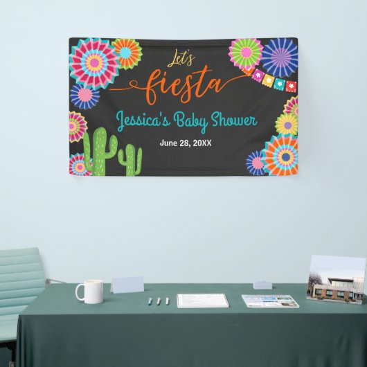 Laten we Fiesta Baby shower banner Mexicaanse Cact (Beurs)