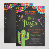 Laten we Fiesta Baby shower uitnodigen Mexicaanse  Kaart (Voorkant / Achterkant)