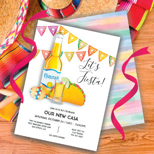 Laten we Fiesta Bier tequila shot taco Nieuw Huis Kaart