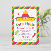 Laten we Fiesta! Birthday Party Invitation Kaart (Staand voorkant)