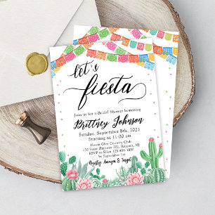 Laten we Fiesta Bridal Shower Invitation Taco Mexi Kaart