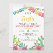 Laten we Fiesta Cactus Meisje Verjaardag Uitnodigi Kaart (Voorkant)