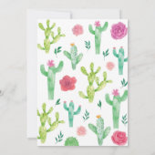 Laten we Fiesta Cactus Meisje Verjaardag Uitnodigi Kaart (Achterkant)