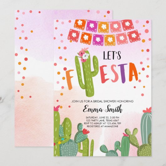 Laten we Fiesta Cactus Mexicaanse Fiesta Couples D Kaart (Voorkant / Achterkant)