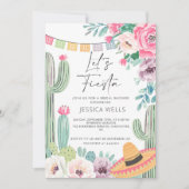 Laten we Fiesta Cactus Vrijgezellenfeest Kaart (Voorkant)