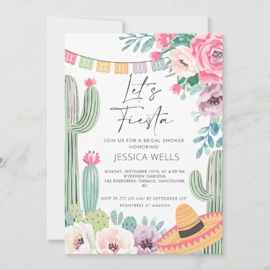 Laten we Fiesta Cactus Vrijgezellenfeest Kaart (Voorkant)