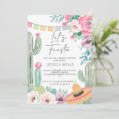 Laten we Fiesta Cactus Vrijgezellenfeest Kaart (Staand voorkant)