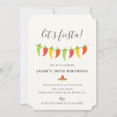 Laten we Fiesta Chili Pepper Verjaardagsfeest Kaart (Voorkant)