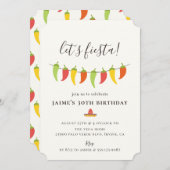 Laten we Fiesta Chili Pepper Verjaardagsfeest Kaart (Voorkant / Achterkant)